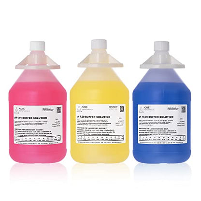 Inc. pH 4, 7 & 10 Buffer Solution Kit - Professional Calibration Solutions, NIST Traceable – For Testing Soil, Lab Tests, Agriculture, Water and much more - 3 Gallons, Combo
