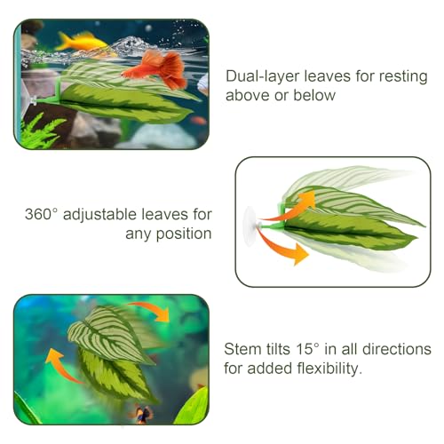 5PCS Betta Hammock & Fish Toys Set, Soft Aquarium Decor Plastic Plants