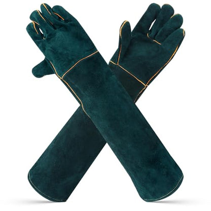 Animal Handling Glove Bite Proof 23.6 Inch Multipurpose Pet Glove for Trips to Vet Grooming Puncture Proof Training Anti-Bite Scratch(COLOR:Green)