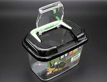 Critter Keeper with Handle, Easy to Observe, Terrarium for Bugs, Fish, Lizards, Crawfish, Frogs, or Snakes, Insect cage, Made in Japan (2pcs) - style: 2pcs