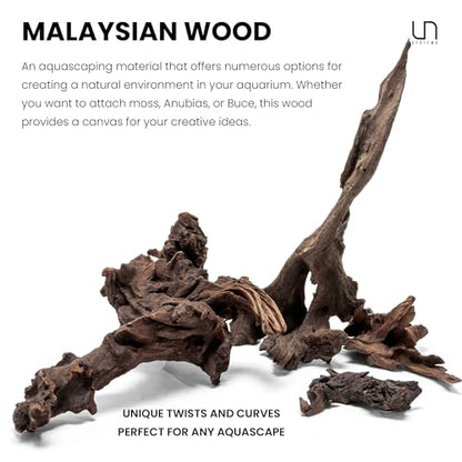 Ultum Nature Systems Driftwood - Malaysian Drift Wood for Fish Tank, Planted Tank, Terriarium, Paludarium - Versatile Natural Driftwood Decor, Events Wood Centerpiece - Malaysian, M 12-16", 3 Pack - size: 12-16" 3-Pack