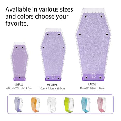 Glitter Acrylic Coffin Jumping Spider Enclosure - Gothic Terrarium Habitat with Magnetic Lid, Micro Reptile Breeding Box for Slings, Mantis, Isopods and Small Insects (Glitter Purple) - color: Glitter Purple