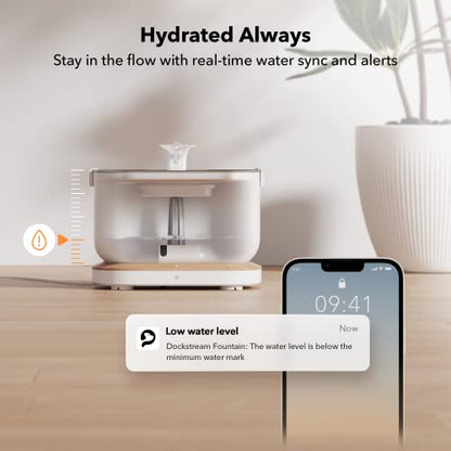 PETLIBRO Upgrade Cat Water Fountain, Dockstream 2 Smart App Monitoring Pet Water Fountain for Cats Indoor, 3L/101oz Cat Fountain Stainless Steel Tray for Drinking, 5G WiFi Auto Cat Water Dispenser Dog