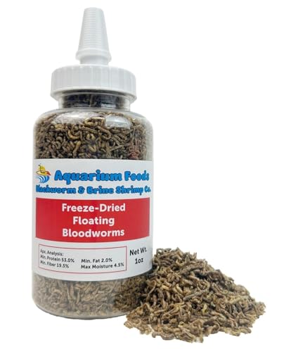 Freeze-Dried Bloodworms, Our Grade A Floating Bloodworms for All Freshwater Fish, Marines, Corals, Anemones, Baby Pond Fish…1oz Squeeze Bottle - size: 1 Ounce (Pack of 1)
