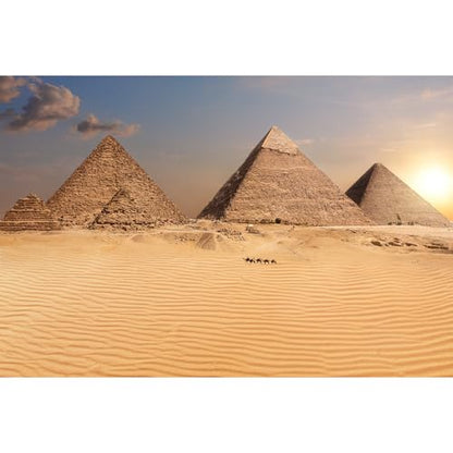 Egypt Pyramids Aquarium Background The Great Pyramid Camel Caravan Terrarium Background The Pyramids Egypt Desert Sunset View Reptile Habitat Background Pyramids Fish Tank Background 24x12in - color: Pyramid Yellow, size: 24(W)x12(H)inches/ 60(W)*30cm(H)
