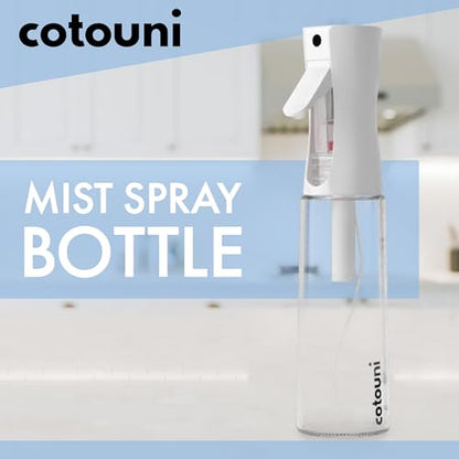 Continuous Spray Bottle for Hair Care, Hydrating Skin Care | Plant Mister or Squirt Bottle for Ironing and Cleaning, 10.1 fl oz/300 mL Clear Glass, 9.8"(H) x 2.08"(W)