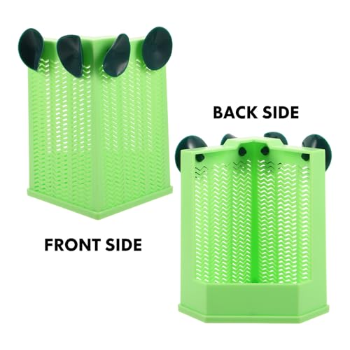 Reptile Corner Hunting Bowl: Plastic Feeder Box - Food Dish with Suction Cups for Wall Terrarium Glass Mount Bearded Dragons Insect Feeding L - size: 16.00X14.50X10.50CM