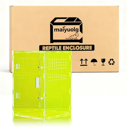 8x8x12 Light Green Acrylic Terrarium Vertical for Spider Reptile | Vertical light green acrylic terrarium 8x8x12, waterproof sealed body, secure anti-escape, suits Reptile spider small lizard - color: LightGreen