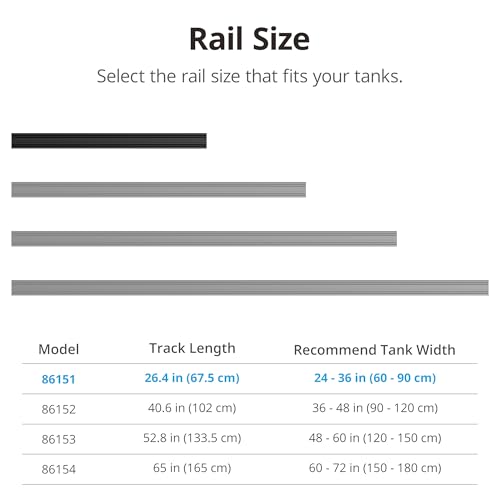 NICREW Multi-Light HyperReef Mount System Sliding Rail, Ideal for 24-36'' Tanks - size: 26.4''