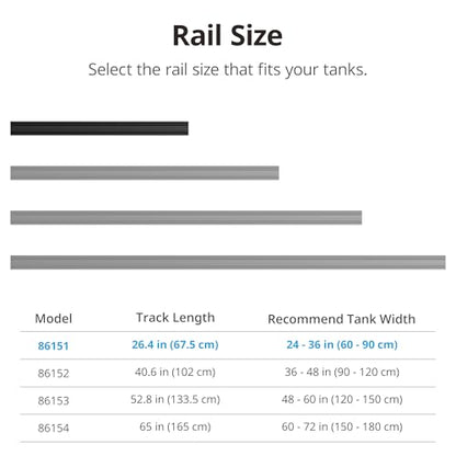 NICREW Multi-Light HyperReef Mount System Sliding Rail, Ideal for 24-36'' Tanks - size: 26.4''