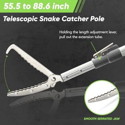 ZeyaHuanMao 55-88 Inch Extendable Snake Grabber Catcher Tongs