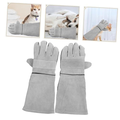 UKCOCO 1 Pair Pet Handling Gloves Heat Resistant Protective Gloves for Dog Cat Bird and Reptile Grooming Gardening Welding and Versatile Use Easy to