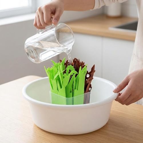 Reptile Humidifier Portable Felt Plants Humidifying System Imitation Plants Humidifier Water Basin Environmental Air Humidity Supplies with Purified, Green Brown - color: Green Brown