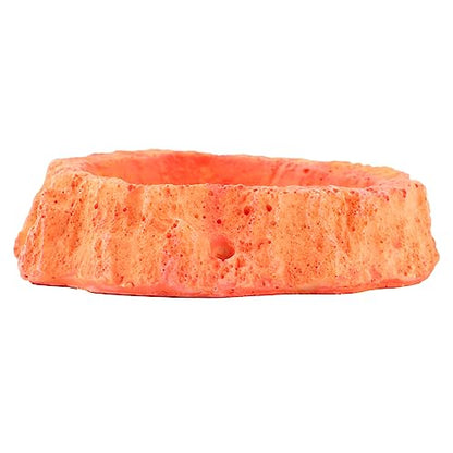 Abaodam Crawling Food Dish for Reptiles Skid Feeding Bowl with Thick Design for Easy Access Lizard Feeder and Water Storage Container for Pets Orange