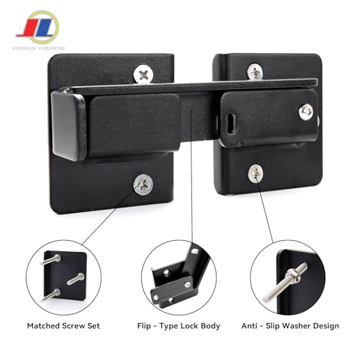 Flip Gate Latch, Barn Door Latch, 1 Pack, Black | Black flip gate latch for wood or metal gates, barns, sheds and cabinets; heavy duty iron construction, easy to install. - size: Flip Gate