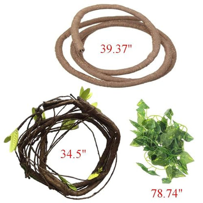 PINVNBY 5 PCS Bearded Dragon Hammock, Flexible Jungle Climber Reptile Vines Terrarium Decor Bearded Dragon Tank Accessories for Climbing, Chameleon, Lizards, Gecko, Snakes, Crested Gecko - size: 5 PCS