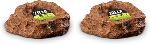 Zilla Pet Terrarium Food/Water Terraced Dish, Medium (Pack of 2) - size: Medium (Pack of 2)