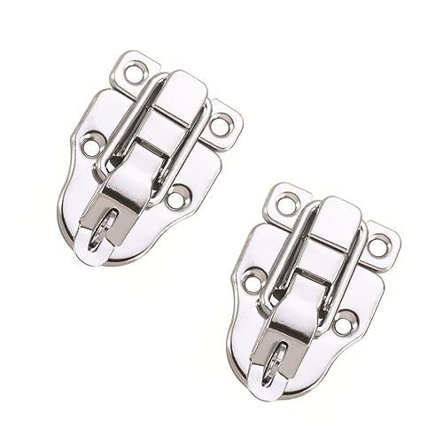 10Pack Metal Duckbilled Box Hasp Lock Toggle Latch Catch for Wooden Case Boxes Toolbox Silver