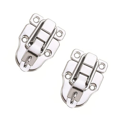 10Pack Metal Duckbilled Box Hasp Lock Toggle Latch Catch for Wooden Case Boxes Toolbox Silver