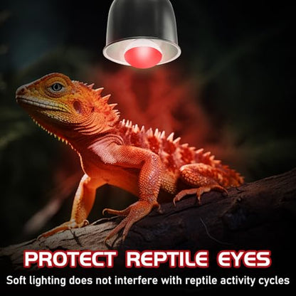 Infrared Reptile Heat Lamp, UVA Red Heat Light Bulb 40W, 2 Pack Reptile Heat Bulb, Infrared Basking Spot Light for Snake, Leopard Gecko, Turtle, Lizard - color: Red(40*2)