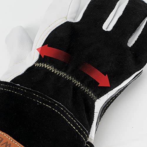 YESWELDER Premium Goatskin TIG Welding Gloves | Top Grain Leather | High Dexterity | True - Fit-Large - size: Large (Pack of 1)