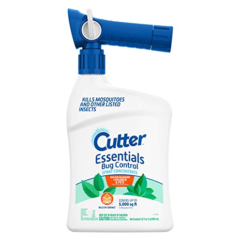 Cutter Essentials Bug Control Spray Concentrate, Kills Mosquitoes by Contact For Insects | Kills Mosquitoes & Listed Insects by Contact, Safe Around Kids & Pets When Used As Directed, Covers up to 5,000 Sq. Ft. - size: 1 Pack, style: Essentials Bug Contro