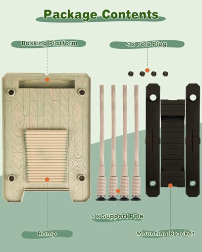 Pawfly Turtle Basking Dock with Ramp, Floating Reptile Platform for Aquatic Turtles in 30 Gallon Aquarium Tanks or Larger