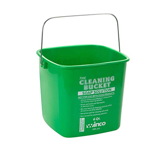 Winco Cleaning Bucket, Medium, Green | Dishwasher safe, BPA-free - color: Green, size: 4.5 Quart