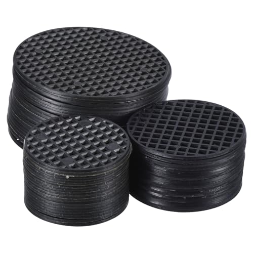 PATIKIL Flower Pot Hole Mesh Pad, 60Pcs 3 Sizes Round Rigid Bonsai Drainage Mesh Grid Screen Bottom Grid Mat for Garden, Black