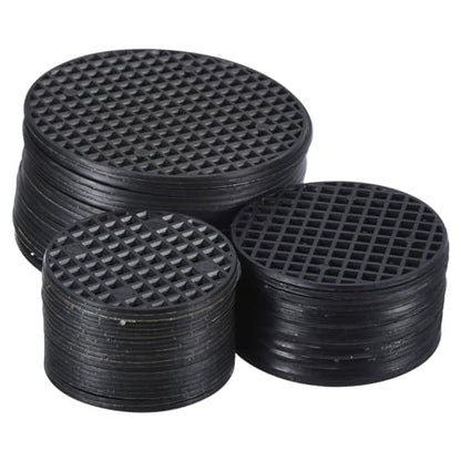 PATIKIL Flower Pot Hole Mesh Pad, 60Pcs 3 Sizes Round Rigid Bonsai Drainage Mesh Grid Screen Bottom Grid Mat for Garden, Black