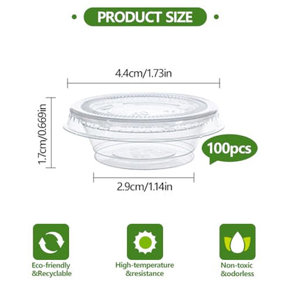 100 Pcs Gecko Food and Water Cups Small Plastic Feeder Cups Reptiles Accessories Reptile Water Bowl Gecko Food Cups Reptile Feeding Bowls for Gecko Lizards Tarantula and Other Small Pets (0.5oz)