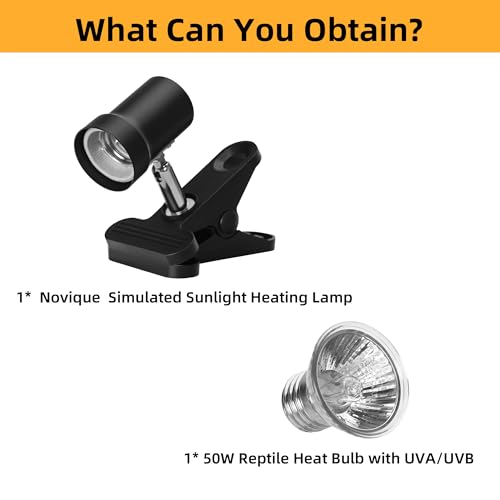 Reptile Heat Lamp with 360° Rotatable Clamp Basking Spot Light with 50W UVA UVB Heat Bulb Simulated Sunlight Heating Lamp for Turtles Lizards Snakes Amphibian Terrariums Tanks - size: Reptile Heat Lamp (Standard)