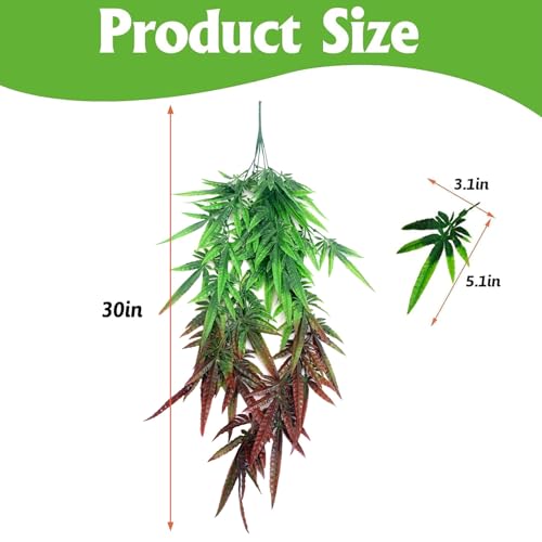 Hamiledyi 3 PCS Reptile Plants Terrarium Hanging Plant | Artificial Leaves, Reptile Hide, Suction Cup, For Bearded Dragon Hermit Crab Lizard Snake Geckos Chameleon - color: 3pcs Ivy Plant