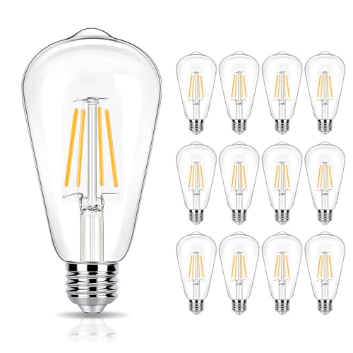 winsaLED LED Light Bulb 40 Watt Equivalent, 2700K 4W ST19, Non-Dim, 12 Pack | Soft Warm White LED Edison Bulbs, 450LM, E26 Medium Base, High CRI 90+ - color: 2700k-soft White