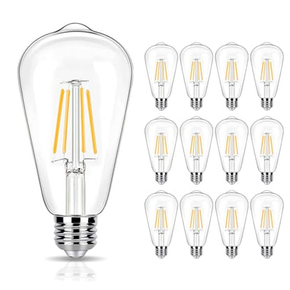 winsaLED LED Light Bulb 40 Watt Equivalent, 2700K 4W ST19, Non-Dim, 12 Pack | Soft Warm White LED Edison Bulbs, 450LM, E26 Medium Base, High CRI 90+ - color: 2700k-soft White