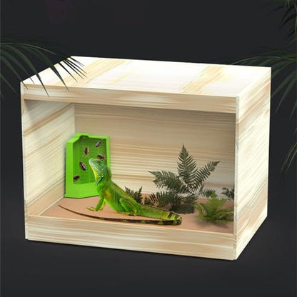 Suction Cup Reptiles Feeder ABS Corner Feeding Dish for Bearded Dragons Lizards Terrariums Feeding Station - size: Large