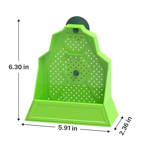 Reptile Insect Feeding Bowl with Suction Cup – Anti-Escape Corner Dish for Gecko, Frog, Chameleon – 6.5"x2.5"x6" - size: Medium
