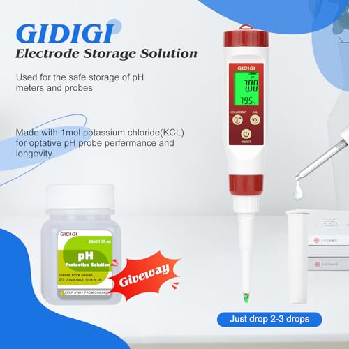 pH Meter Chlorine Tester | Digital 7 in 1 Pool Water Tester Kit Salinity Tester for Saltwater Aquarium ORP Meter for Hydroponics Drinking Water Pool Wat