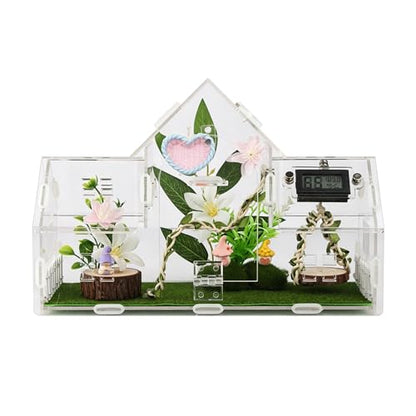 Jumping Spider Enclosure Acrylic Terrarium 30cm | 11.8x4.5x8 inch, Magnetic Dual-Door Design, Ventilated 1mm Holes, No-Tool Assembly, 360° View, Perfect for Spider & Mantis