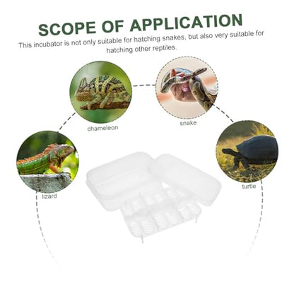 POPETPOP Box Compartments for Efficient Hatching Plastic Incubation Container for Lizards Geckos Snakes and Other Reptiles