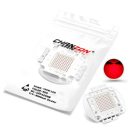 CHANZON High Power Led Chip 100W Red | (3000mA / DC 20V - 24V / 100 Watt) Super Bright Intensity SMD COB Light Emitter Components Diode Bulb Lamp Beads DIY Lighting - color: E) Red