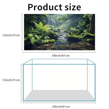 3 Pack Terrarium Background, 24x12 inch Polyester Reptile Background | Cloth Terrarium Background, Gobi Sunshine Cactus Stone & Green Tree Fern Stream Backgrounds, Backgrounds for Reptile Tank - size: 24x12 Inch