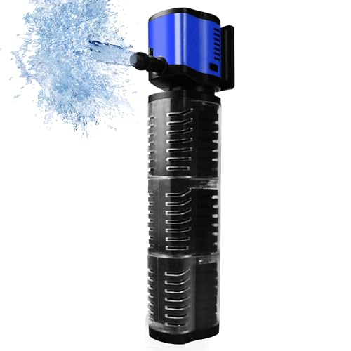 Internal Aquarium Filter for 75-200 Gallons Tank, Removable, Submersible Fish Tank Filter, 400GPH Powerful Pump for Large Fish Tanks, Turtle Tanks, Deodorization Decontamination Filter System - size: 75-200 Gallon Fish Tank