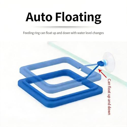 Betta Fish Feeding Ring: 2-Pack Floating Food Holder | with Suction Cup - Prevents Food from Entering The Filter - Aquarium Accessories for Betta Goldfish Guppy Turtle