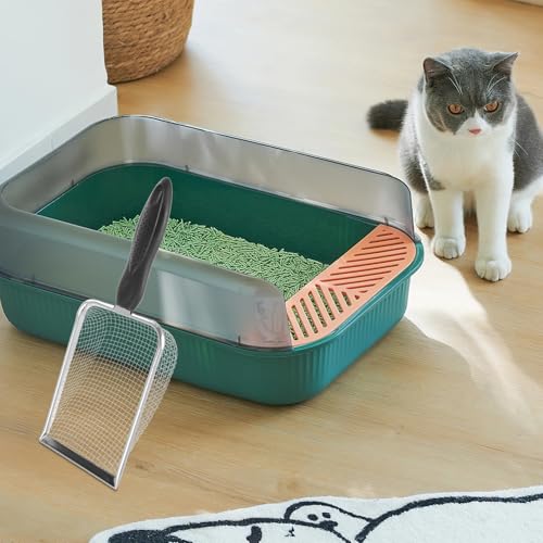 Abaodam Stainless Steel Sand Substrate Scoop for Reptiles Durable Filtering Shovel with Mesh Strainer Easy to Clean Lizard Litter for Pet Owners