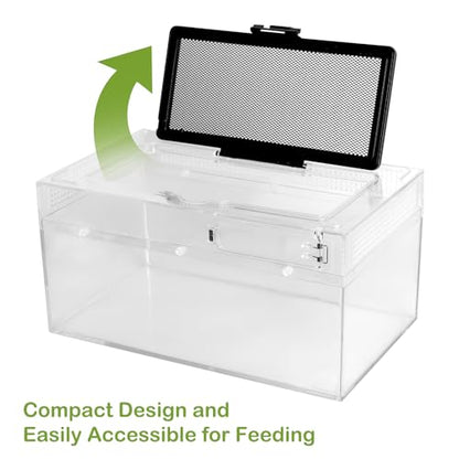 Reptile PC Terrarium Amphibian Tank Spider Enclosure Snake Cage 7x11.8x5.9inch Suitable for breeding Leopard Gecko,Frog,Hermit Crab,Lizards,Isopod,Tarantula,Turtles,Chameleons,Jumping Spiders - color: Transparent, size: Large