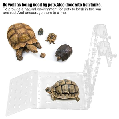 Zerodis Turtle Basking, Transparent Tortoise Resting Terrace Aquatic Reptile Basking Turtle Hanging Ramp Climbing Shelf for Aquarium(TB) - color: Tb