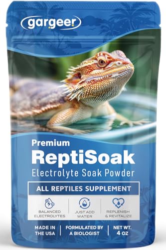 Gargeer Premium ReptiSoak Electrolytes SOAK for Reptiles | Hydration & Recovery Bath Powder for Bearded Dragons, Geckos, Lizards, Tortoises | Electrolyte Reptile Supplement | Made in USA. Enjoy!