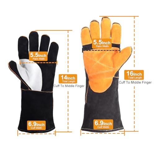 TOPDC Animal Handling Gloves, 16-Inch Bite & Scratch Resistant for Dog Cat | Arm Sleeve Design Helps Protect Hands and Forearms During Dog and Cat Grooming, Training, and Vet Visits