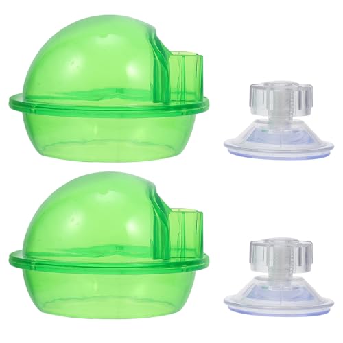TEHAUX Escape Proof Reptile Food Bowl with Suction Cup, 2pcs Worm Container and Gecko Feeder for Crawling Pets and Terrarium Feeding